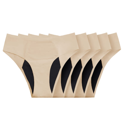 Seamless Leakproof Bikini (Heavy Absorbency Beige 10-Pack)